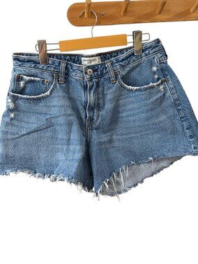 Abercrombie & Fitch Light Blue Distressed Cutoff Denim Shorts
